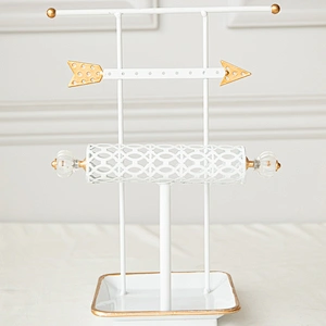 Customized 3-Tier Metal Jewelry Display Necklace Earring Holder T Shaped Jewelry Organizer