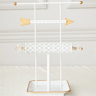 Customized 3-Tier Metal Jewelry Display Necklace Earring Holder T Shaped Jewelry Organizer