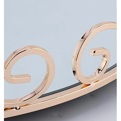 Home Decor Luxury Round Mirrored Perfume Serving Tray Gold Glass Mirror Tray For Vanity Dresser Bathroom