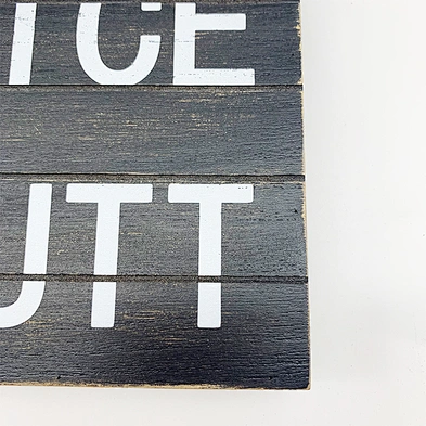 Square Farmhouse Wooden Box Sign Wall Decor Art Funny Bathroom Signs Decor