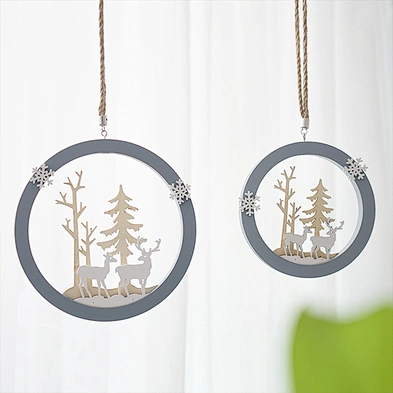 Nordic Wall Hanging Wooden Elk Pendant Tree Hanging Christmas Ornaments For Home Christmas  Decoration