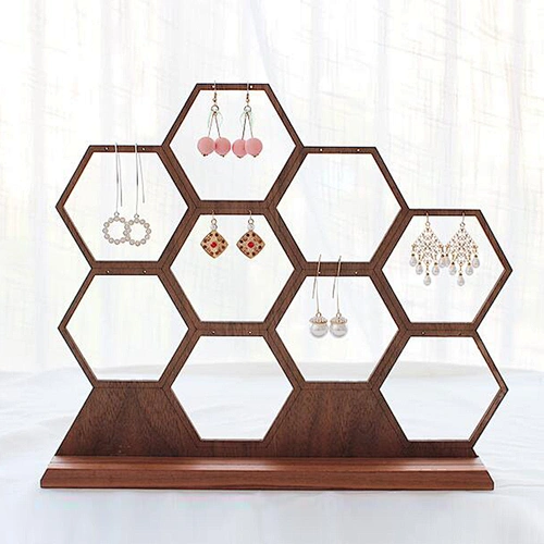 Nordic Wooden Beehive Earring Display Holder Jewellery Storage Earring Display Stand