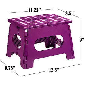 Outdoor Camping Foldable Stool, Portable Small Folding Chair, Plastic Folding Step Stool With Double Handle
