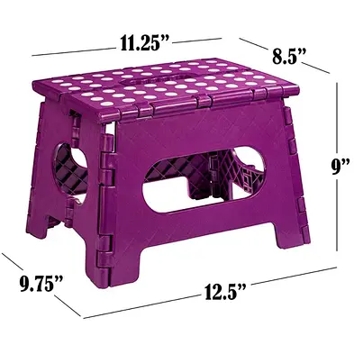 Outdoor Camping Foldable Stool, Portable Small Folding Chair, Plastic Folding Step Stool With Double Handle
