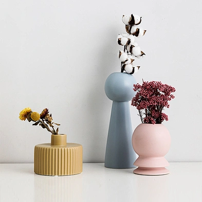 Home Decor Modern Morandi Color Style Small Ceramic Flower Vase