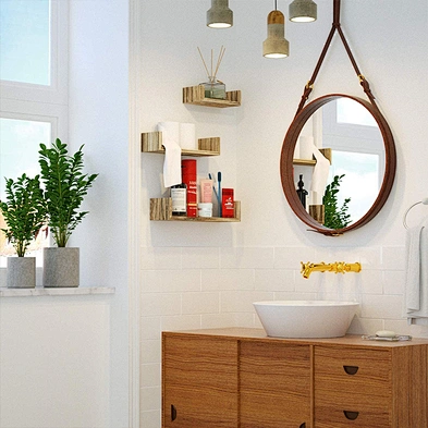 3PCS Carbonized Black Wall Mounted Floating Shelves Solid Wood Wall Shelves For Bedroom Bathroom Living room