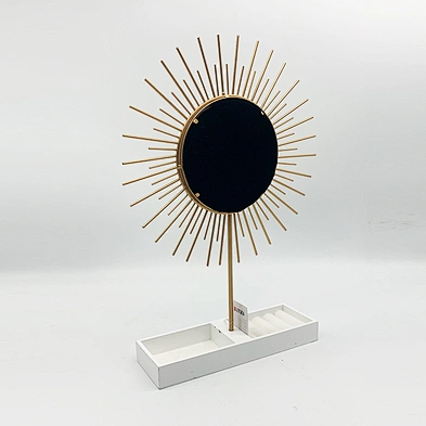 Customized sun shaped jewelry stand organizer  jewelry necklace ring earring display stand with mirror