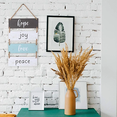 Rustic Farmhouse Wall Decor Sign Wood Wall Rope Hanging Decoration Sign For Living Room Bedroom Bathroom Kitchen Office
