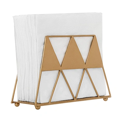 Modern Gold-Tone Geometric Triangle Metal Napkin Holder