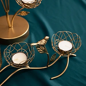 Iron Branches Bird Nest Shaped Tea Light Holder Metal Candle Holder For Wedding Decorations Parties or Everyday Home Decor