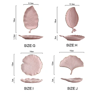 Nordic Light Luxury Leaf Jewelry Plate Tray Ring Earring Necklace  Storage Ceramic Trinket Jewelry Dish