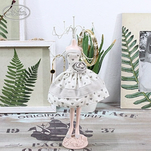 Cute handmade doll dress shaped necklace bracelet jewelry holder organizer