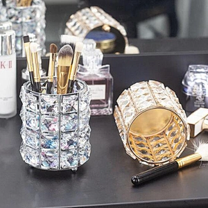Crystal Makeup Brush Holder  Eyebrow Pen Pencil Storage Box Container Makeup Brush Organizer