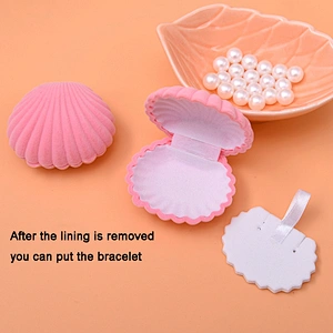 Customized Creative Colorful Shell Velvet Jewelry Boxes Stud Earrings necklace jewelry packing box removed Gift jewelry box