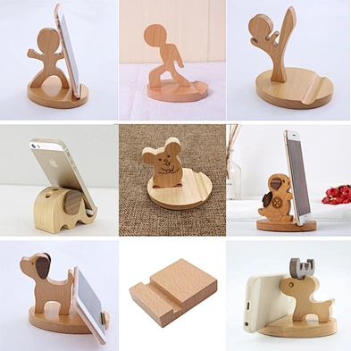 Customized Wood Desktop Cell Phone Mobile Phone Holder For Birthday Gift