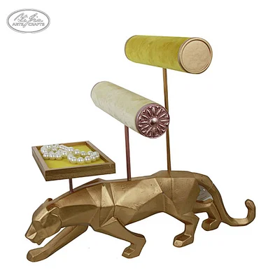 Decoration Cheetah Animal Shaped Two T-bar Jewelry Display Props