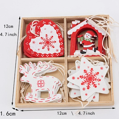 Christmas Decorations Wooden Hollow Christmas Tree Small Wooden Bell Pendant Christmas gifts