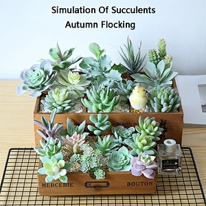 Factory 4-9 cm mini decorated plastic flowers Flower arrangement accessories artificial succulent plants