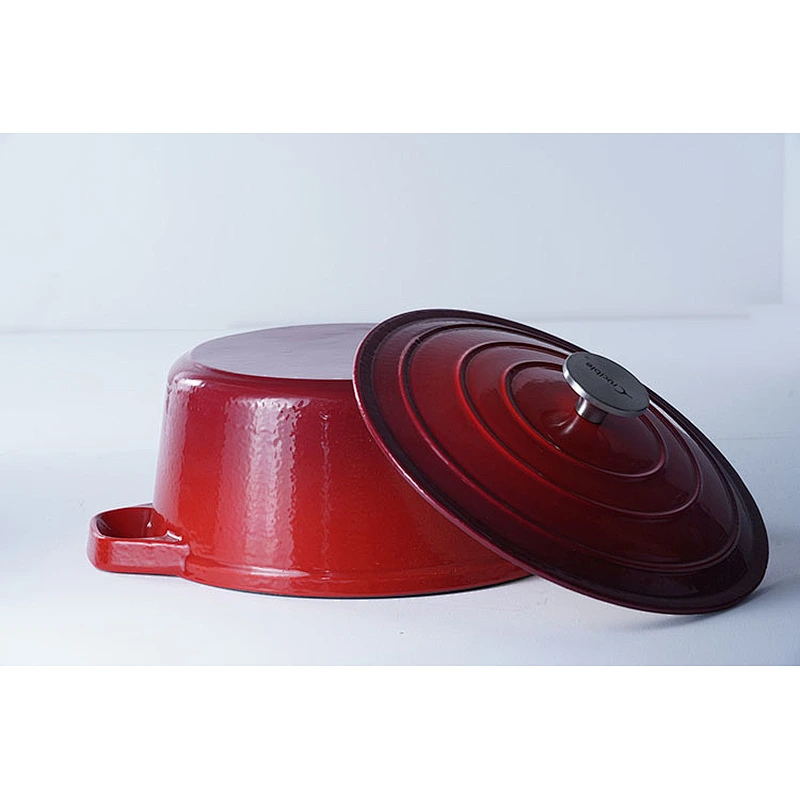Wholesale high quality cookware OEM ODM available red cast iron enamel pot with insulation pads for cooking