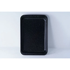 Hot sale good quality black shallow bottom universal carbon steel non-stick bakewares oven safe bake tray