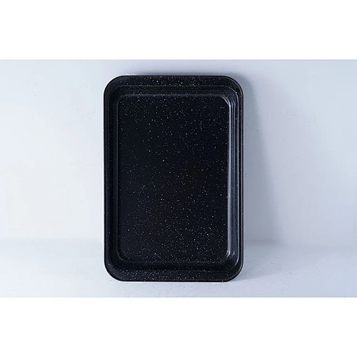 Hot sale good quality black shallow bottom universal carbon steel non-stick bakewares oven safe bake tray