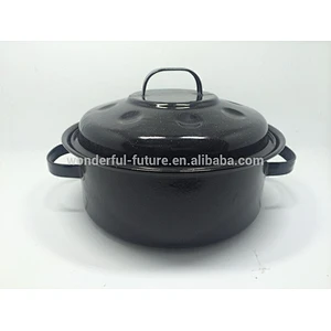 Enamel Coated Steel,roasting Pan ,Enamel Round Roaster , round self basting roaster,Roast chicken machine