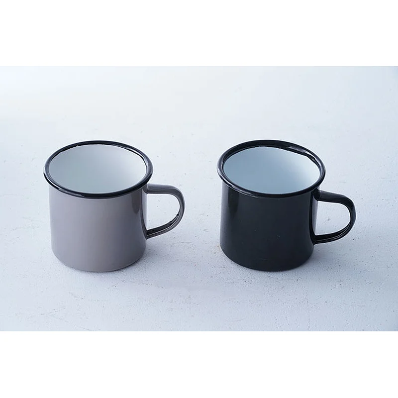 Professional high quality custom design multiple colors available no lid carbon steel enamel cup mug with handle