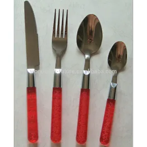 Stainless knife and fork spoon,24pcs knife and fork spoon set,Stainless steel cutlery set,Double color handle knife and fork spo