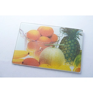 Wholesale OEM ODM custom fruit printed design household durable cutting board tempered glass chopping board
