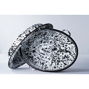 High quality cheap price OEM ODM special spot pattern carbon steel enamel chicken roaster pan for cooking