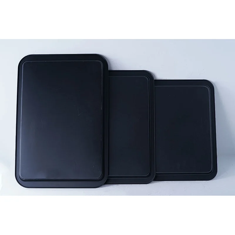 Accept custom logo multiple sizes black rectangular universal carbon steel bakeware set nonstick baking trays oven pan