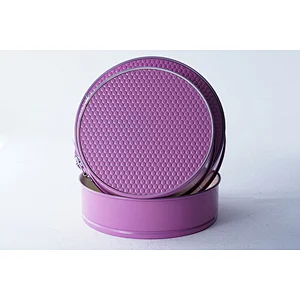 OEM ODM fashionable purple round multiple sizes carbon steel non stick coating ice cream chocolate fondant cake mold sets