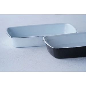 Hot sale concise classic rectangular white black bathroom carbon steel enamel soap holder soap box soap dish