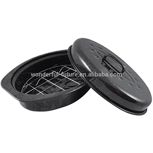 Enamel Coated Steel,roasting Pan ,Enamel Oval Roaster , self basting oval roaster,Roast chicken machine,