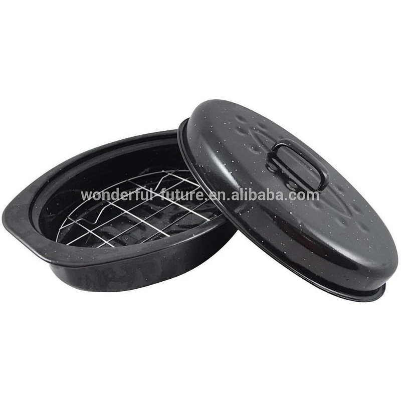 Enamel Coated Steel,roasting Pan ,Enamel Oval Roaster , self basting oval roaster,Roast chicken machine,