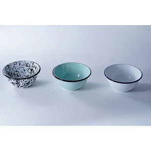 Wholesale classic household customized colorful design carbon steel enamel round storage soup bowl set