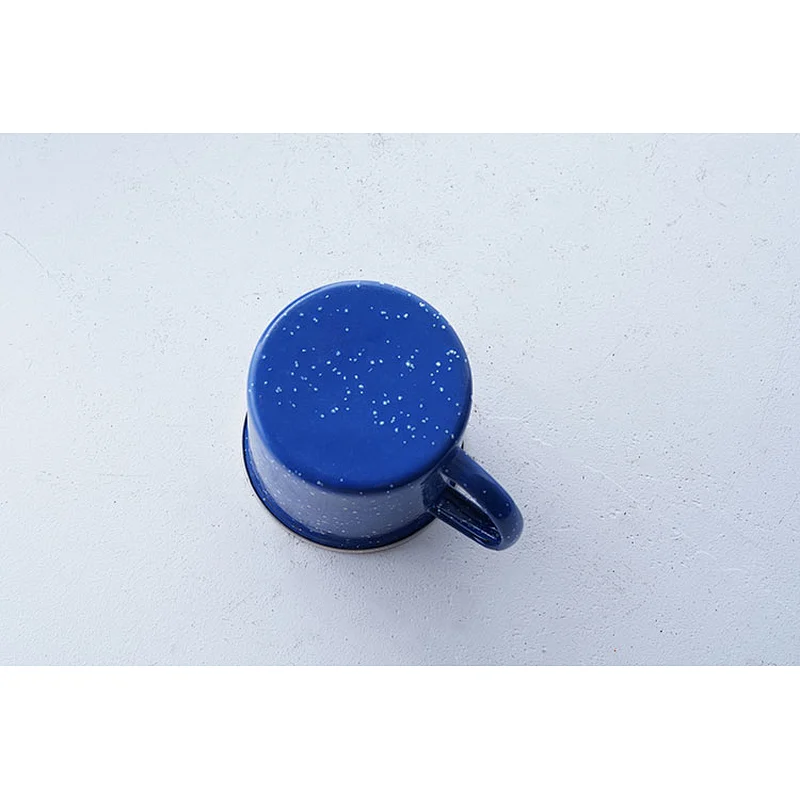 Hot sale office school home restaurant blue fashionable no lid carbon steel enamel coffee mug custom design