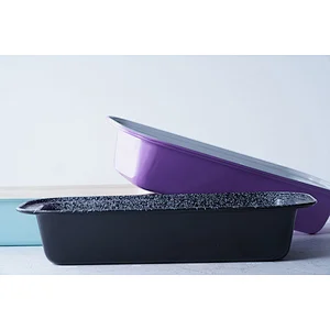 Colorful rectangle high temperature resistance non-stick carbon steel baking cake mold cheese pumpkin pie baking mold