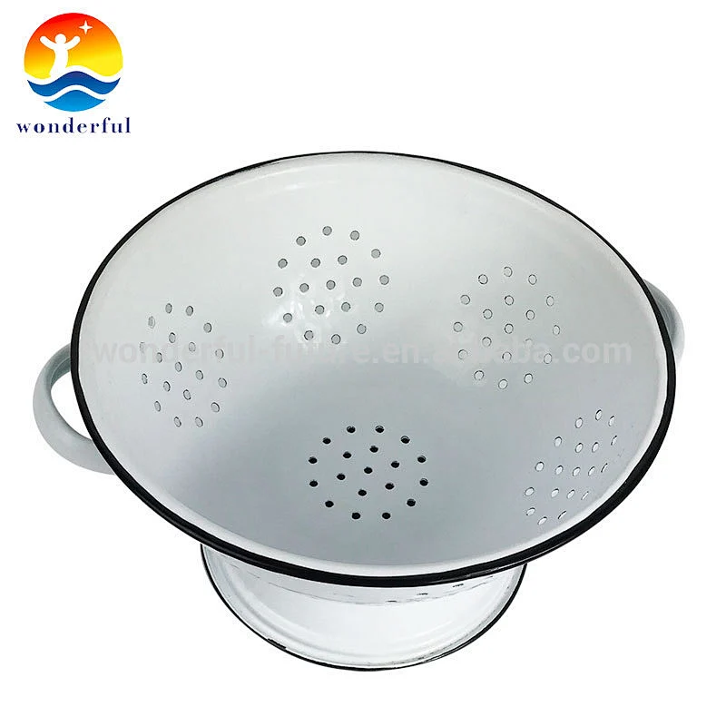 Kitchen enamel fruit basket&vegetable mesh strainer