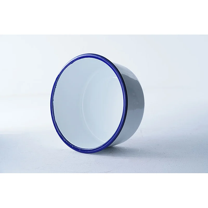 Professional tableware supplier hot sale OEM ODM big capacity white carbon steel enamel storage soup bowl