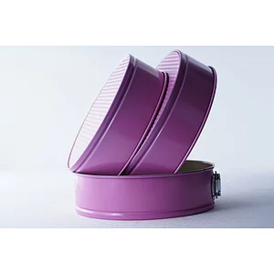 OEM ODM fashionable purple round multiple sizes carbon steel non stick coating ice cream chocolate fondant cake mold sets