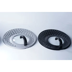 Wholesale accept custom logo professional universal cookware black grey single glass aluminium pot lid for cooking