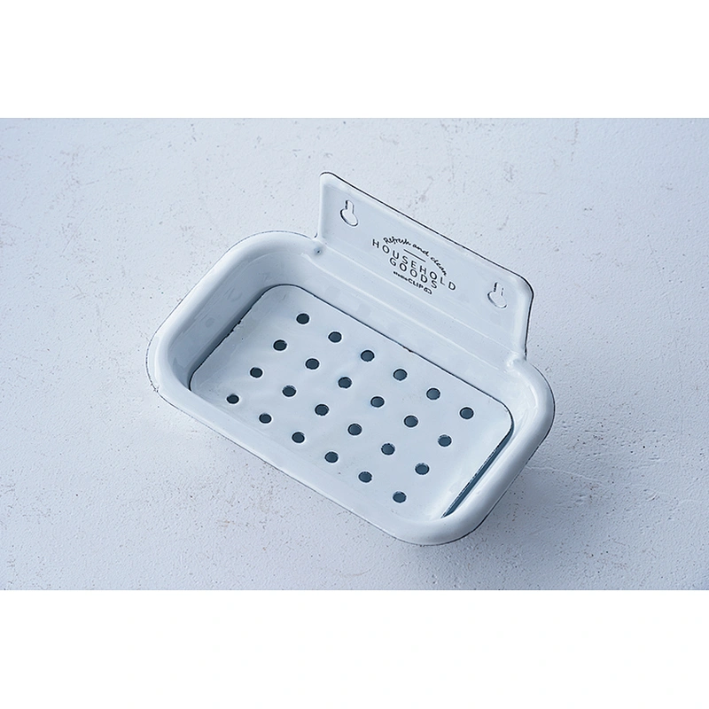 Wholesale OEM ODM good quality corrosion resistant white carbon steel enamel soap holder soap box soap dish