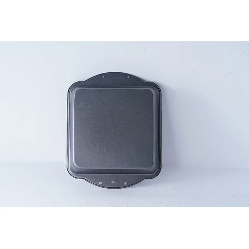 Wholesale grey rectangular carbon steel coating small baking tray rectangle non stick bakeware with two side handles