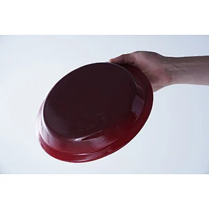Professional tableware supplier OEM ODM red round lightweight heat resistant cast iron enamelled fry pan