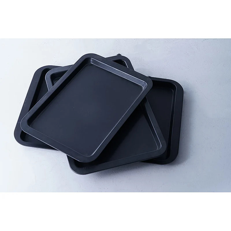 Accept custom logo multiple sizes black rectangular universal carbon steel bakeware set nonstick baking trays oven pan