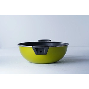 High temperature resistance big capacity green carbon steel enamel iron cooking pots for cooking with two handles