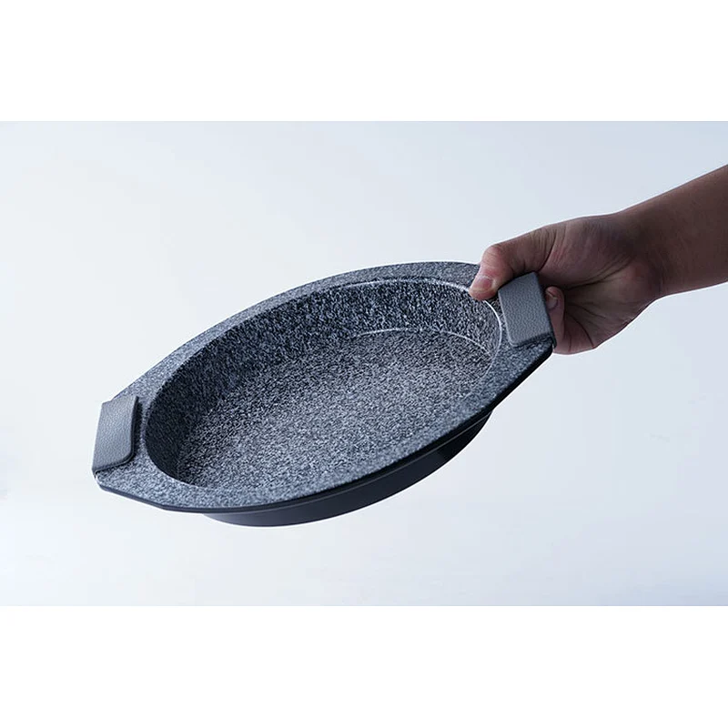 Household commercial round carbon steel non stick coating cake pan mould pie baking mold with two side handles