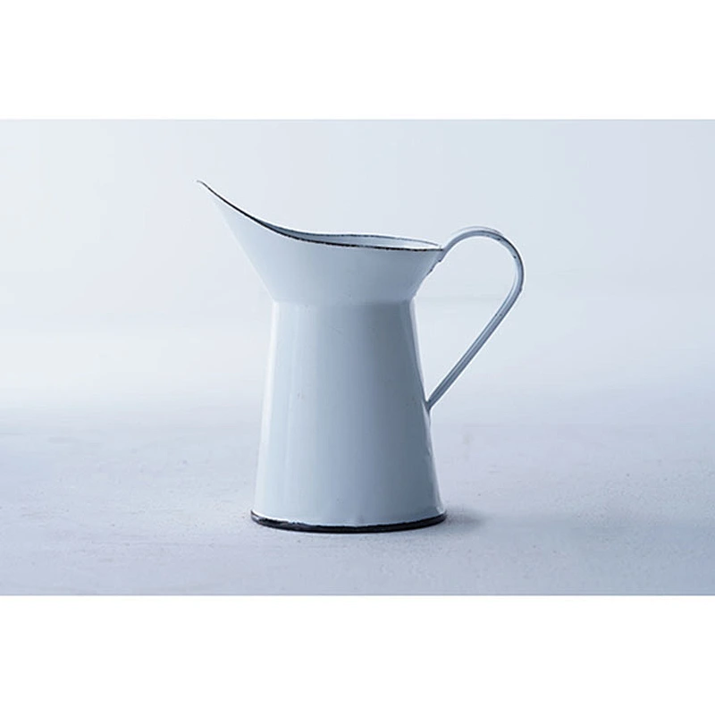 Wholesale OEM available small white metal carbon steel enamel water kettle teapot with single side handle