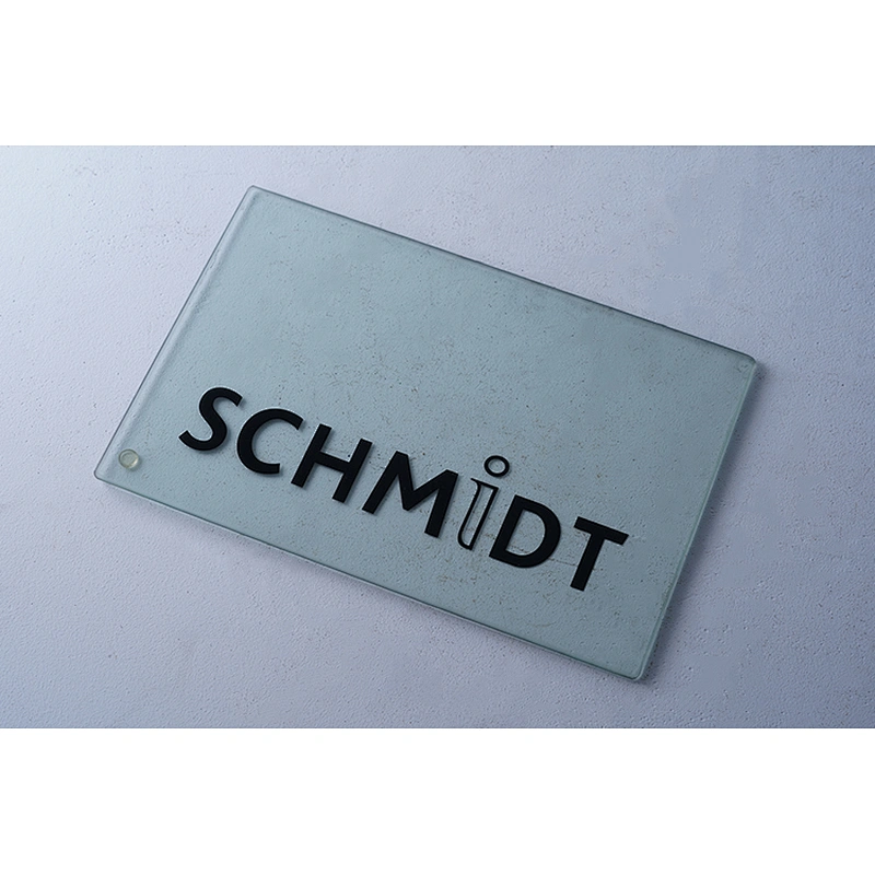 Hot sale kitchen tools rectangular letter printed transparent tempered glass cutting board kitchen chopping board
